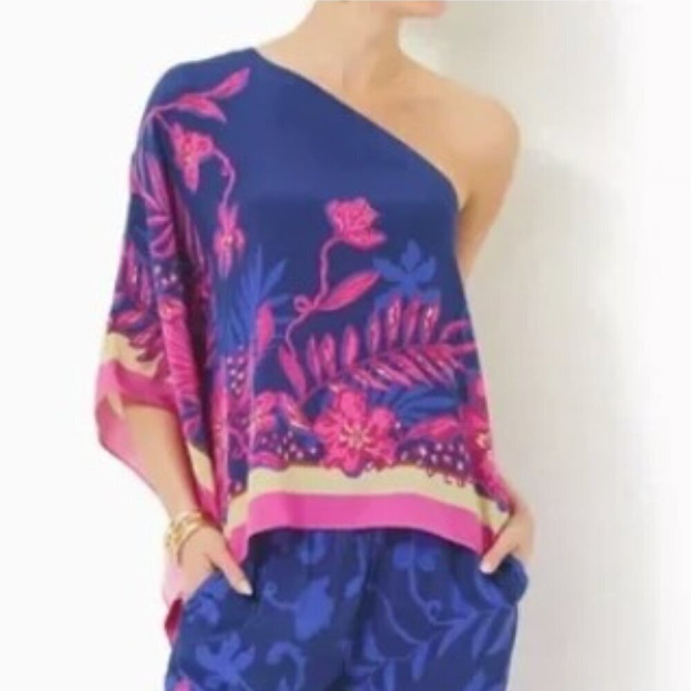 Lilly Pulitzer Schaffer Silk Top Never Ending Summer 6